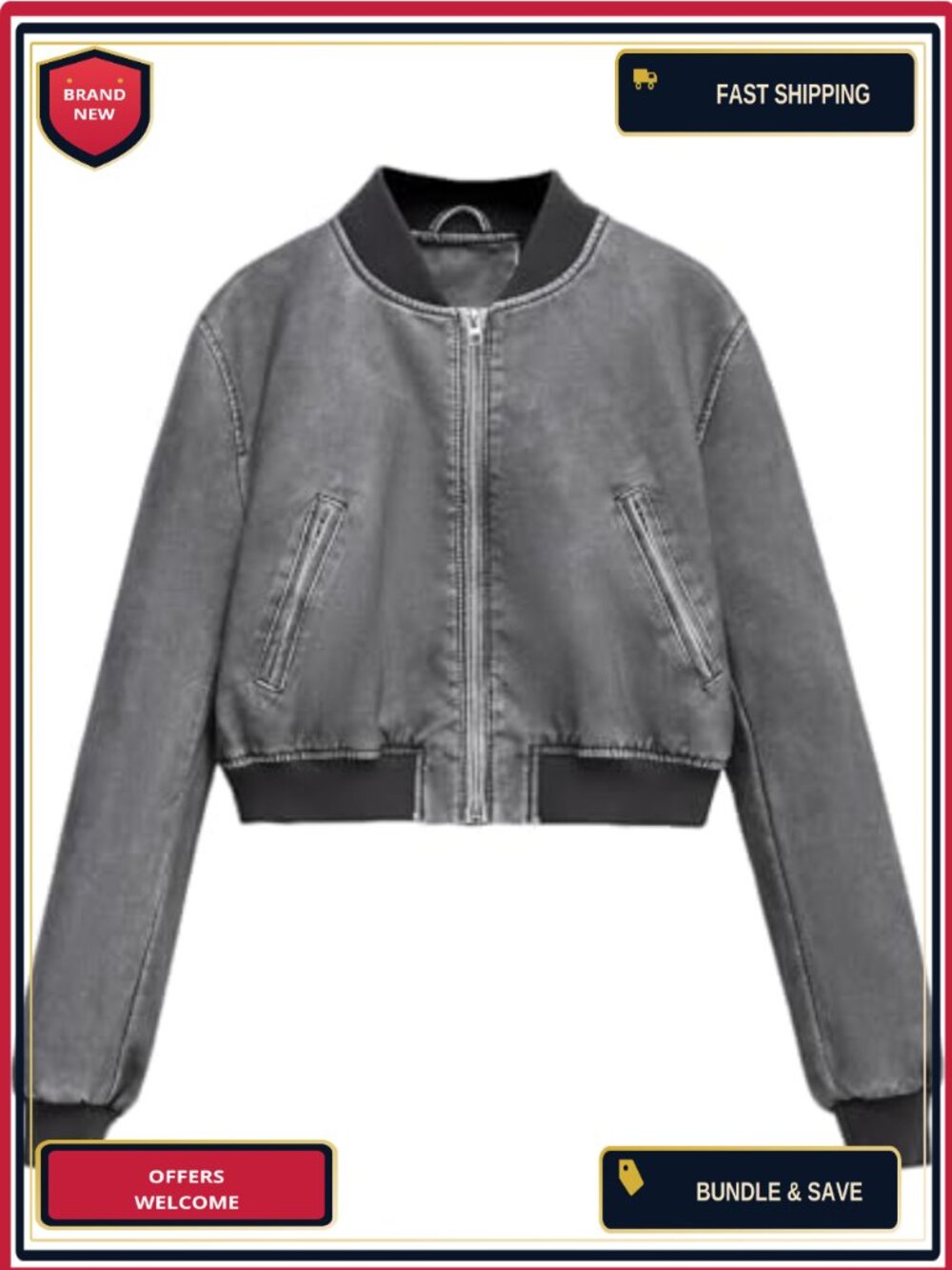 Women's Faux Leather Varsity Jacket Biker Baseball Streetwear Coat
